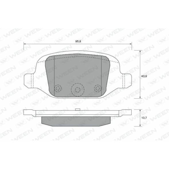 Колодка торм.задн.диск. LADA Vesta, Vesta SW, Xray, Granta sport, Kalina sport WEEN 151-1832