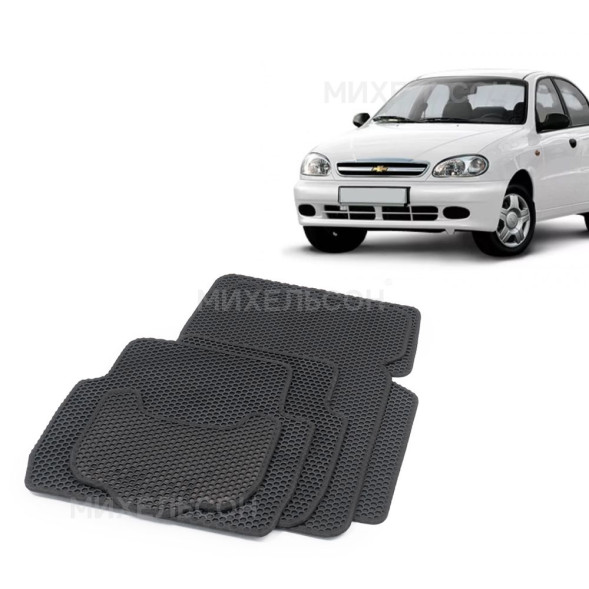 Коврик салона для а/м CHEVROLET Lanos 2002-09 г. с задней перемычкой к-т.4шт CS20