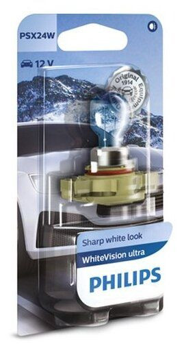 Лампа  White Vision Ultra  PSX24W 12V- 24W (PG20/7) блистер 1шт.(Philips) 12276WVUB1 xx