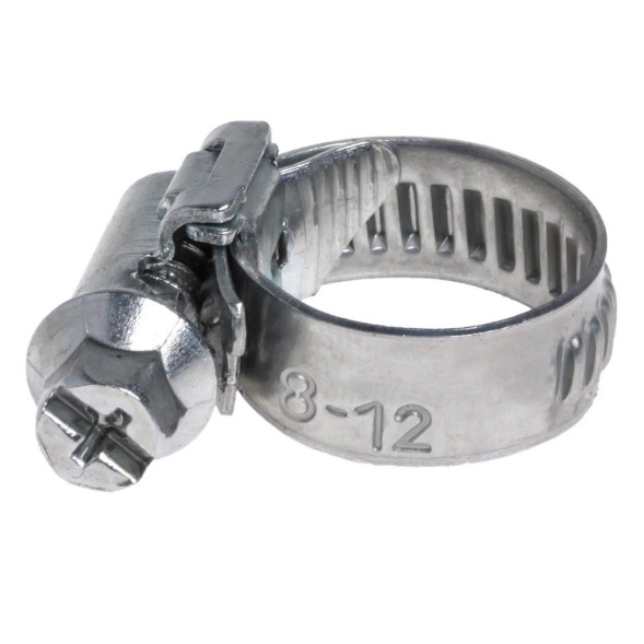Хомут 8-12/9 мм, червячный, оцинкованный (W1), 1 шт.(AHC-SZ-01) (уп. 50шт) AIRLINE