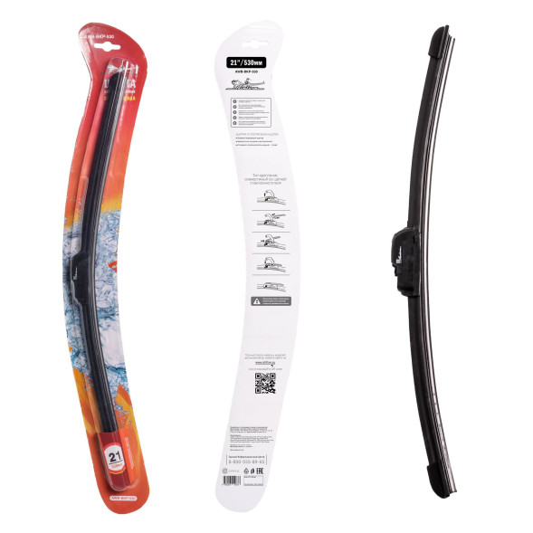 Щетка стеклоочистителя  530мм (21&amp;quot;) бескаркасная, 1 адаптер (hook 9x3) (AWB-BKP-530) AIRLINE