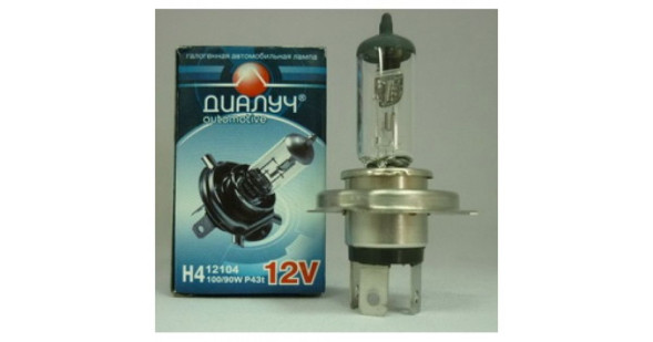 Лампа H4 12V 100/90W P43t ДиаЛУЧ 12104