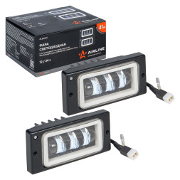 Фара светодиод, регулир.свет.граница, 41W Бел/Обод., 174x85x70, кмпл 2шт. PRO (ALED072) AIRLINE