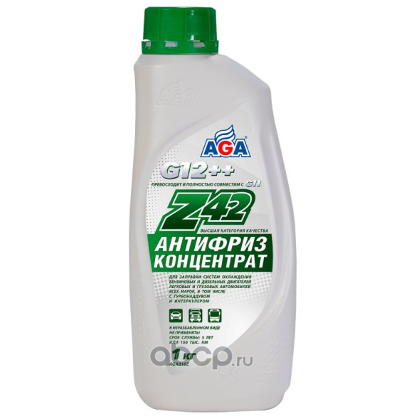 Антифриз Z42 зеленый (1кг) концентрат ANTIFREEZE AGA-Z42 AGA