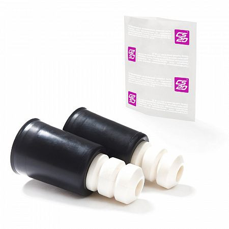 Буфер ВАЗ-2108 стойки переднней полиуретан БЕЛЫЙ +2чехла ПЛАСТИК к-т.2шт в пакете Profi CS-20