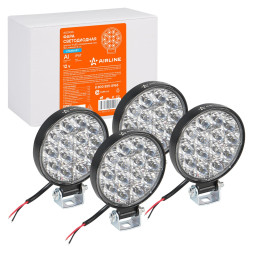 Фара светодиодная круглая, 14 LED направленный свет, 14W (83х83х22) 12V, 4шт. STANDART (ALED035)