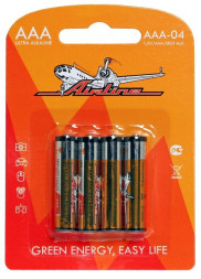 Батарейки LR03/AAA щелочные 4 шт.(AAA-04) Мини AIRLINE
