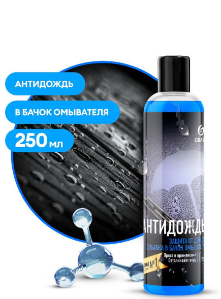 Средство для стекол и зеркал GRASS Антидождь  в бачок омывателя (250 мл) 800440