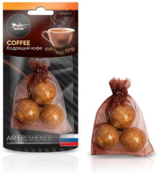 Ароматизатор подвесной (Шарики в мешочке) бодрящий кофе (AFSH117)  AIRLINE
