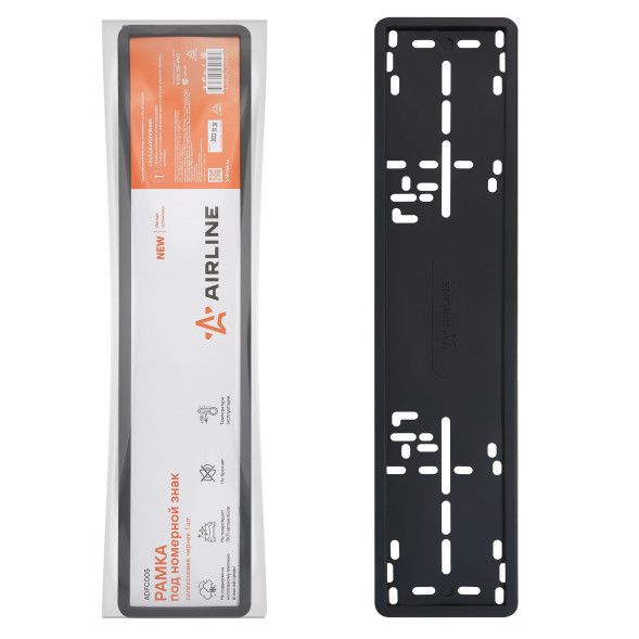 Рамка под номерной знак, силиконовая, 1 шт., черная (ADFC005) AIRLINE