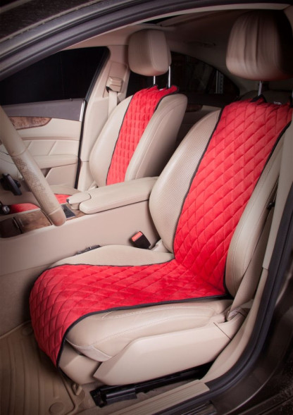 Накидки &amp;quot;Алькантара&amp;quot;, передние (2шт.), красные (ACS-F-04) AIRLINE