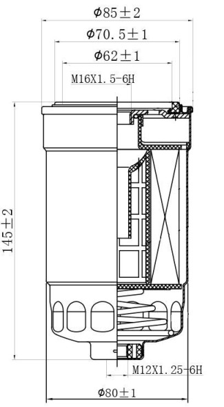 Фильтр топливный Hyundai H-1 Travel (08-) 2.5D/Kia Sportage (10-) 2.0D (SVD7222) CARVILLE RACING