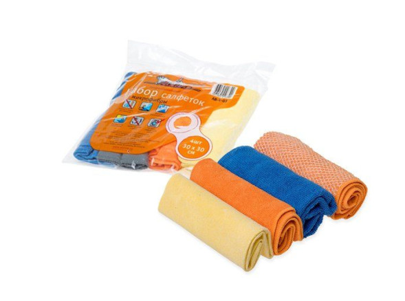 Набор салфеток &amp;quot;рулончики&amp;quot; из микрофибры (4шт., 30*30 см) (AB-V-03) AIRLINE