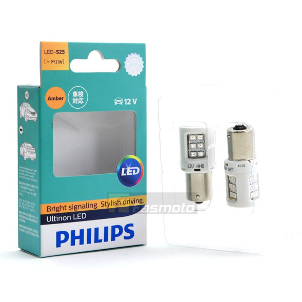 Лампа LED  PY21W 12V  (BAU15s) Ultion + CANbus (оранжевая) (к.уп.2шт.) Philips 11498ULAX2 xx
