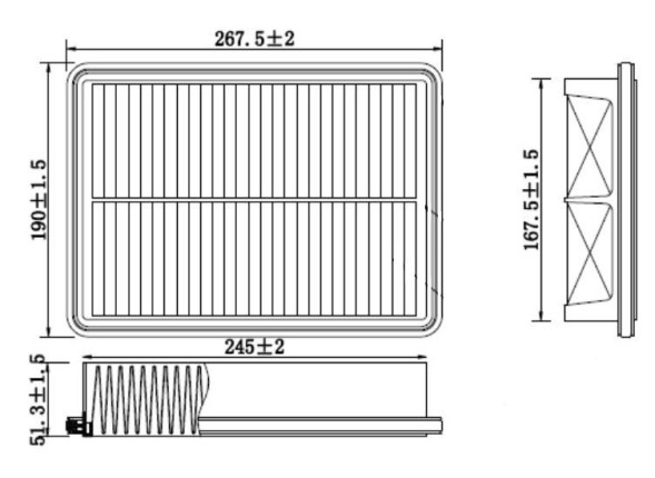 Фильтр воздушный Hyundai H-1 Travel (08-)/H-1 Cargo (08-) 2.4i/2.5D (TR26032) CARVILLE RACING