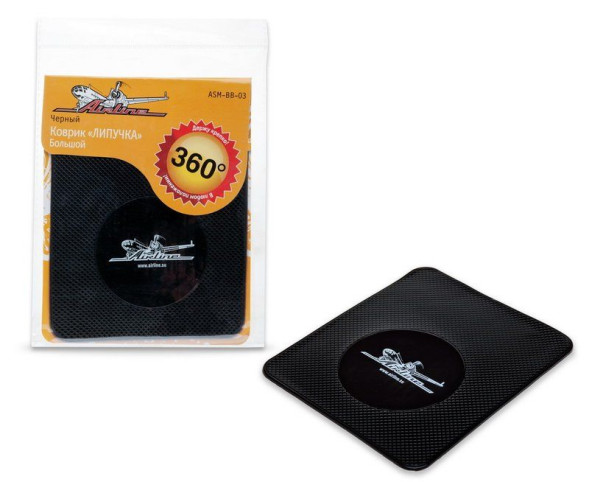 Коврик липучка чёрный большой 138*160 мм (ASM-BB-03) AIRLINE