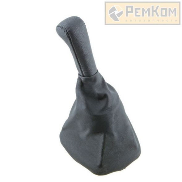 Ручка КПП с чехлом для а/м 2110, 2111, 2112 кожа, черная (RK11014) РЕМКОМ