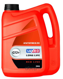 Антифриз красный LUXЕ Long Life G12+ 3кг ((4шт)