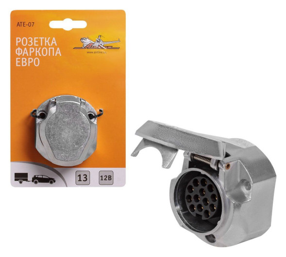 Розетка фаркопа 13 контактов ЕВРО металл (ATE-07)   AIRLINE