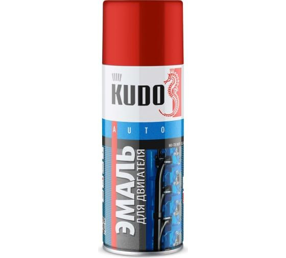 КРАСКА-СПРЕЙ для двигателя алкидная красная 520 мл KUDO KU-5134 (12шт.)