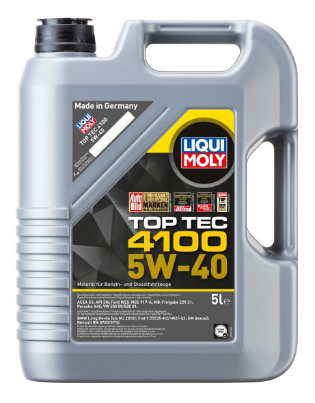 Масло мотор. Liqui Moly 5W40 Top Tec 4100 (5л)  (7501)
