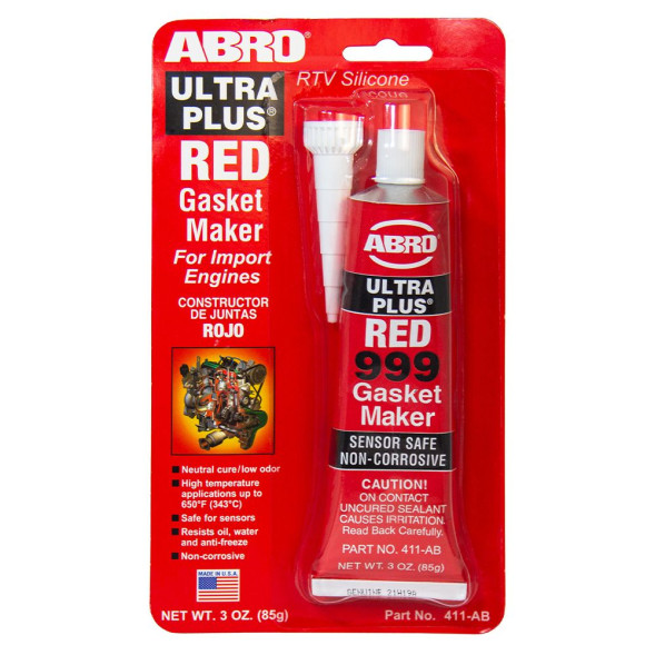 Герметик прокладок красный 999 (США)  85 г.  411-AB  ABRO