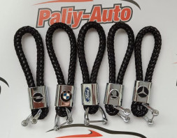 Брелок с кожаным плетеным ремешком PEUGEOT