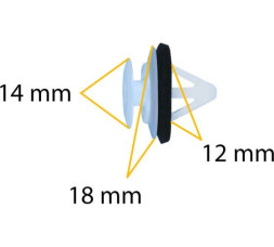 Mazda TD1251SJ3A клипса крепления порога 12.1x14x18.7mm Autokrep 1114616 (10шт)