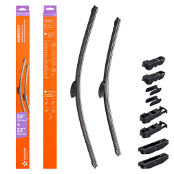 Щетки стеклоочистителя 650/550мм (26&amp;quot;/22&amp;quot;) бескаркасные 2 шт., 5 адптр (AWB-BK-650-550K) AIRLINE