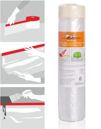 Пленка защитная (маскировочная) с клейкой лентой 1,4мх15м (ASF-PE-02)  AIRLINE