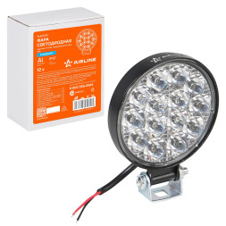 Фара светодиодная круглая, 14 LED направленный свет, 14W (83х83х22) 12V. STANDART (ALED030) AIRLINE