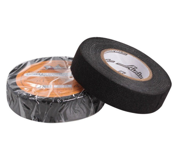 Изолента для жгутирования проводки 19 мм*10 м, антискрип, на осн. флиса (AAT-F-02) AIRLINE