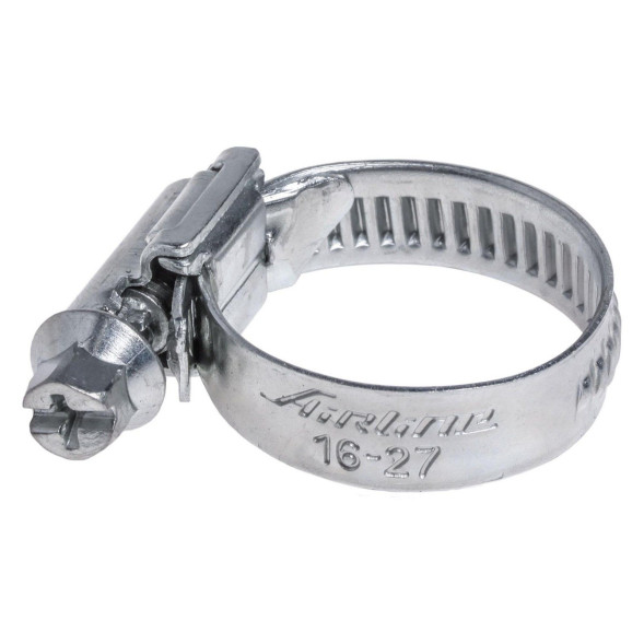 Хомут 16-27/9 мм, червячный, оцинкованный (W1), 1 шт.(AHC-SZ-04) (уп. 50шт) AIRLINE