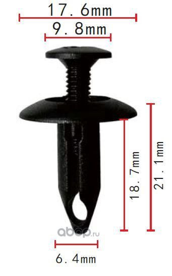 GM, Ford 10139822, 25680782, N808147S клипса обшивки 6.4x18.7x17.6mm Autokrep778109 (10шт)