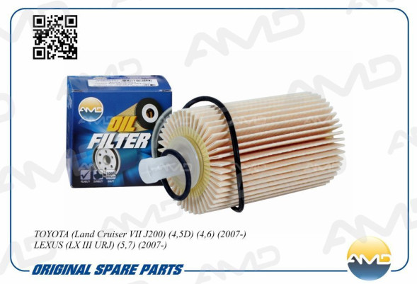 Фильтр масляный 04152-YZZA4/AMD.FL237 AMD TOYOTA (Land Cruiser VII J200)(4,5D)(4,6)(2007-)(OE 685/6)