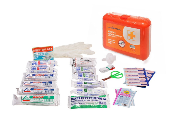 Аптечка автомобильная в пластиковом футляре (Соответствует требованиям ГИБДД) (AM-02) AIRLINE