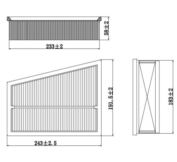 Фильтр воздушный Renault Megane (03-)/Scenic (03-) 1.5i/1.6i/2.0i (TR2512) CARVILLE RACING