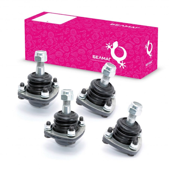 Шаровая опора (к-т 2верх+2низ) 2101-07 с крепежом БелМаг Комфорт  BM.1137