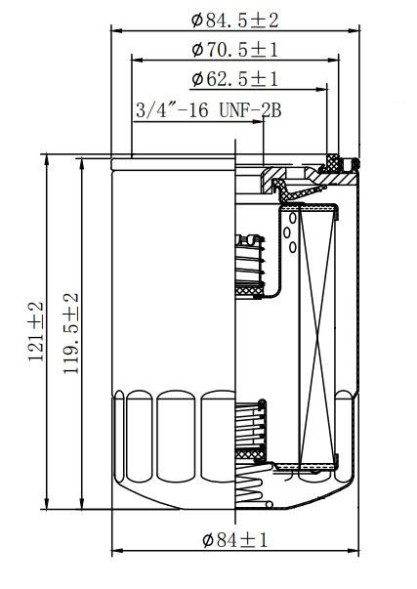 Фильтр масляный Hyundai Santa Fe (01-)/Tucson (04-) Kia Sportage (04-)(CRL8303) CARVILLE RACING