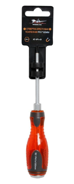 Отвертка крестовая усиленная под ключ магнитная PH1*100мм (AT-IP1-01) AIRLINE