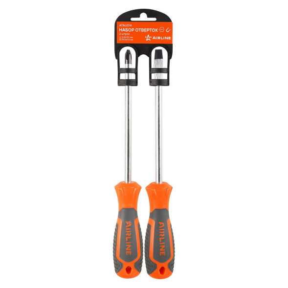 Набор отвёрток 2 пр. (SL8x150mm, PH3x150mm) пласт.подвес (ATAU014) AIRLINE