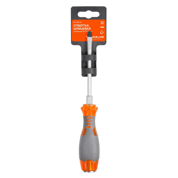 Отвертка шлицевая усиленная под ключ магнитная SL5.5*1.0*100мм (AT-IS5-01) AIRLINE