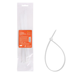Стяжки (хомуты) кабельные 4,8*350 мм, пластиковые, белые, 10 шт. (ACT-N-11) AIRLINE