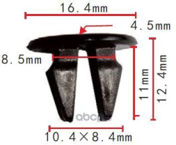 Hyundai / Kia 8684822000 втулка под саморез 10.4x11x16.4mm d4.5mm Autokrep 1113836 (10шт)