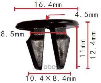 Hyundai / Kia 8684822000 втулка под саморез 10.4x11x16.4mm d4.5mm Autokrep 1113836 (10шт)