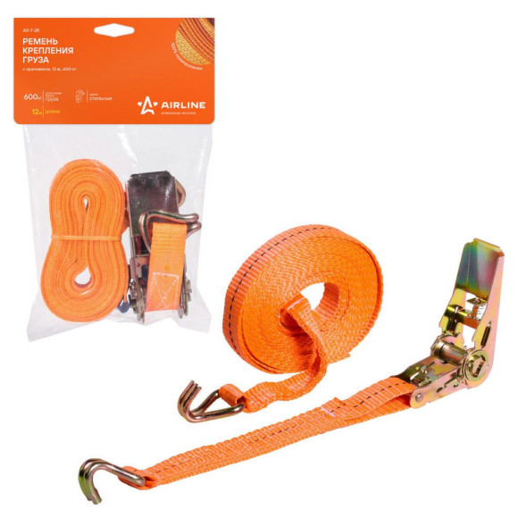 Ремень крепления груза с храповиком 12 м, 600 кг (AS-T-28) AIRLINE