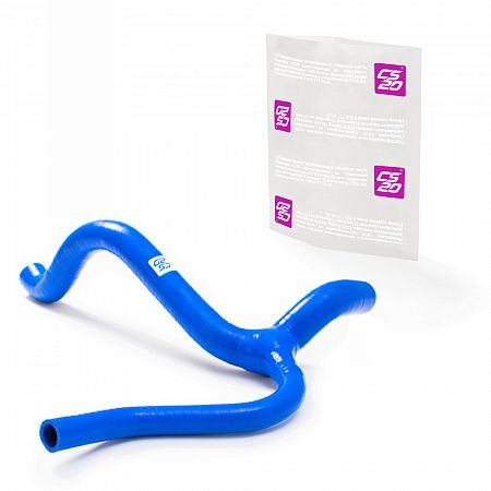 Патрубок радиатора ВАЗ-1118 16V отводящий нижний стыкованный 1шт CS20 силикон СИНИЙ