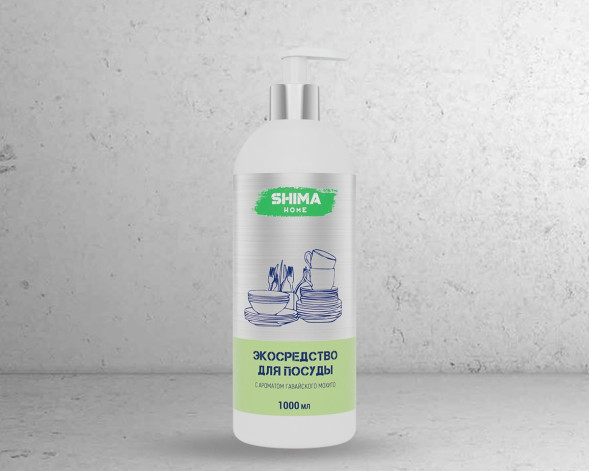 Гель для мытья посуды эко средство, Гавайский мохито 1л. SHIMA HOME
