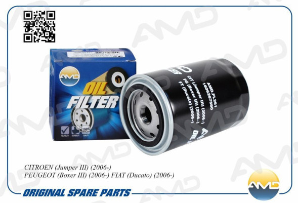 Фильтр масляный 16 062 675 80/AMD.FL251 AMD CITROEN(Jumper III)(2006-)(Boxer III)(2006-) (OP 592/9)