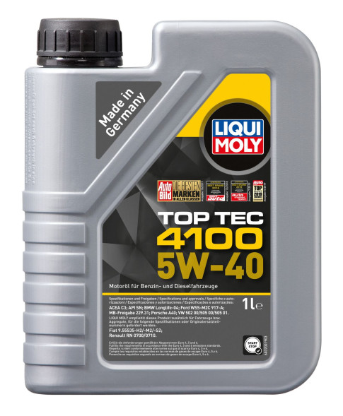 Масло мотор. Liqui Moly 5W40 Top Tec 4100 (1л)  (7500)